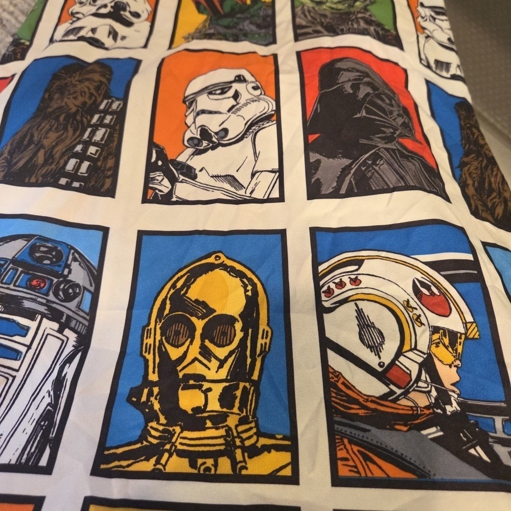 Star Wars Classic Twin Flat Sheet Jay Franco Design White‎ Block Pattern